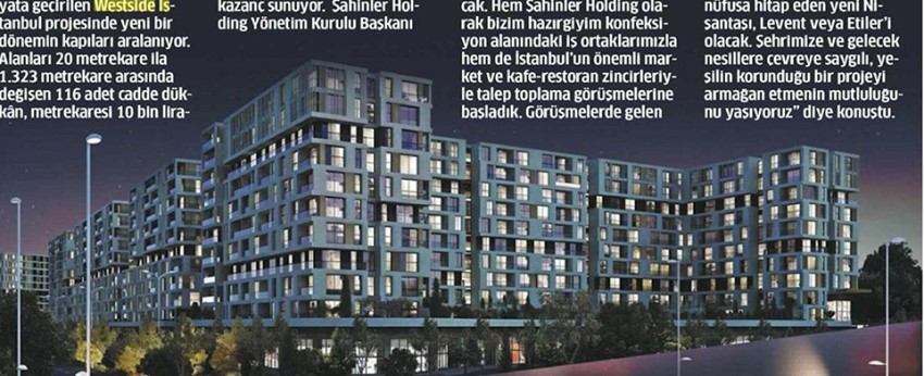 Westside İstanbul'da Cadde Dükkanları Satışa Çıkıyor